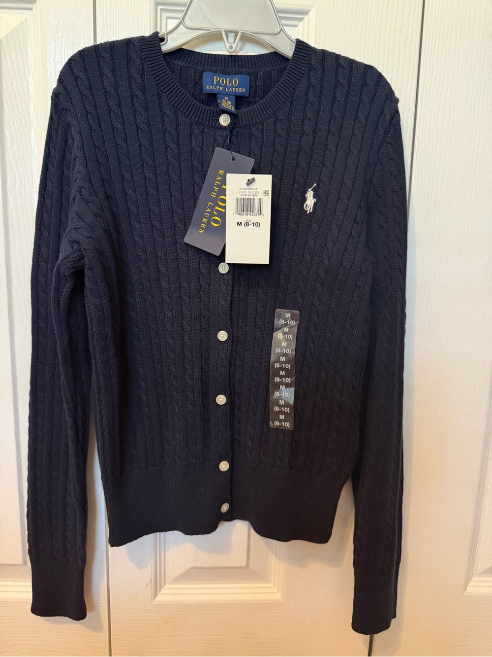 Polo by Ralph Lauren Navy Cable-Knit Cardigan Sweater - Girls. Size M (8-10)